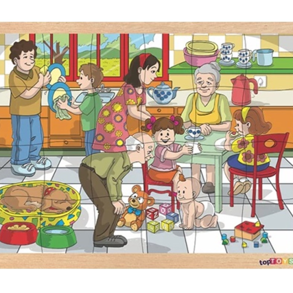 Ahşap Ailem Puzzle